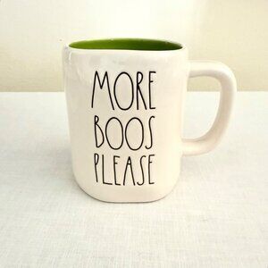 Rae Dunn Green Interior Ceramic Mug More Boos Please Artisan Collection 18oz Cup